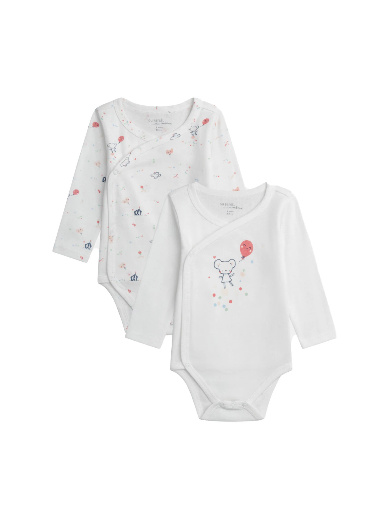 Baby Girl Set of 2 - Newborn Bodys with Mouse Pattern