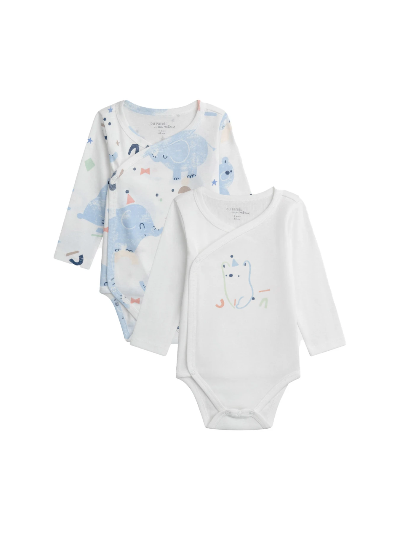 Baby Boy Set of 2 - Bodys with Bear Pattern