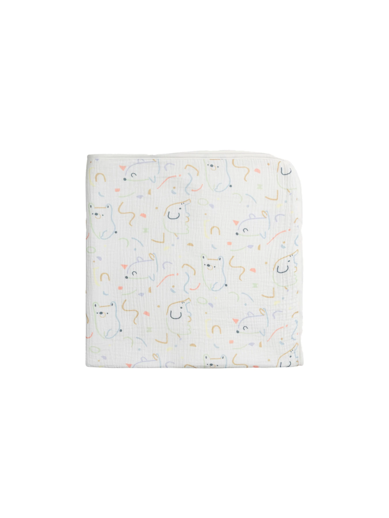 Baby Neutral Cotton White Birth Blanket with Printed Circus