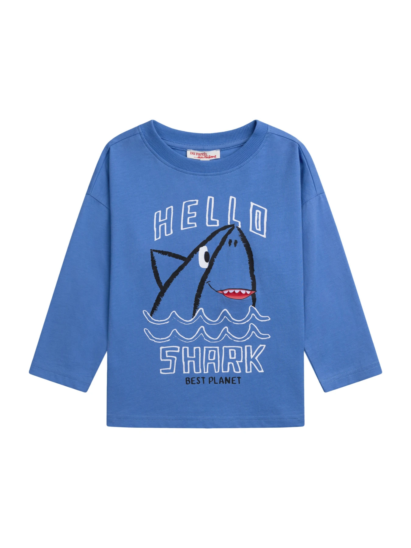 Kids Boys Hello Shark Best Planet Long Sleeve T-Shirt