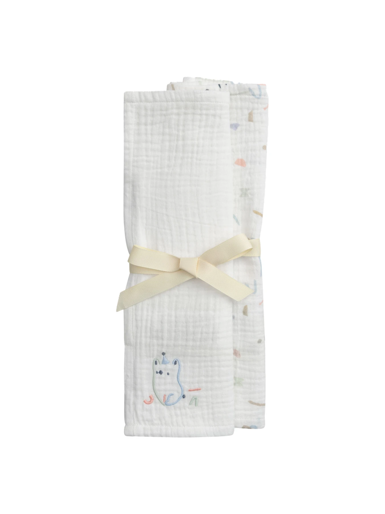 Baby Neutral Set of 2 - Muslin Cloths with Fancy Prints