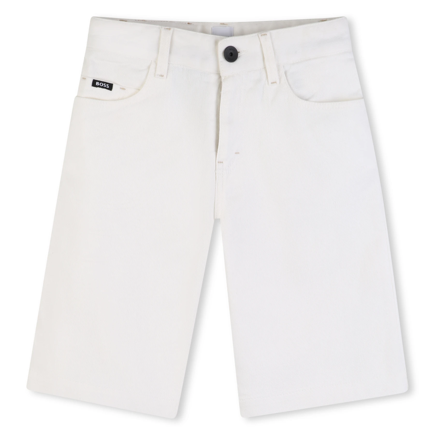 Kids Boys Bermuda Cotton Shorts with Logo Patch