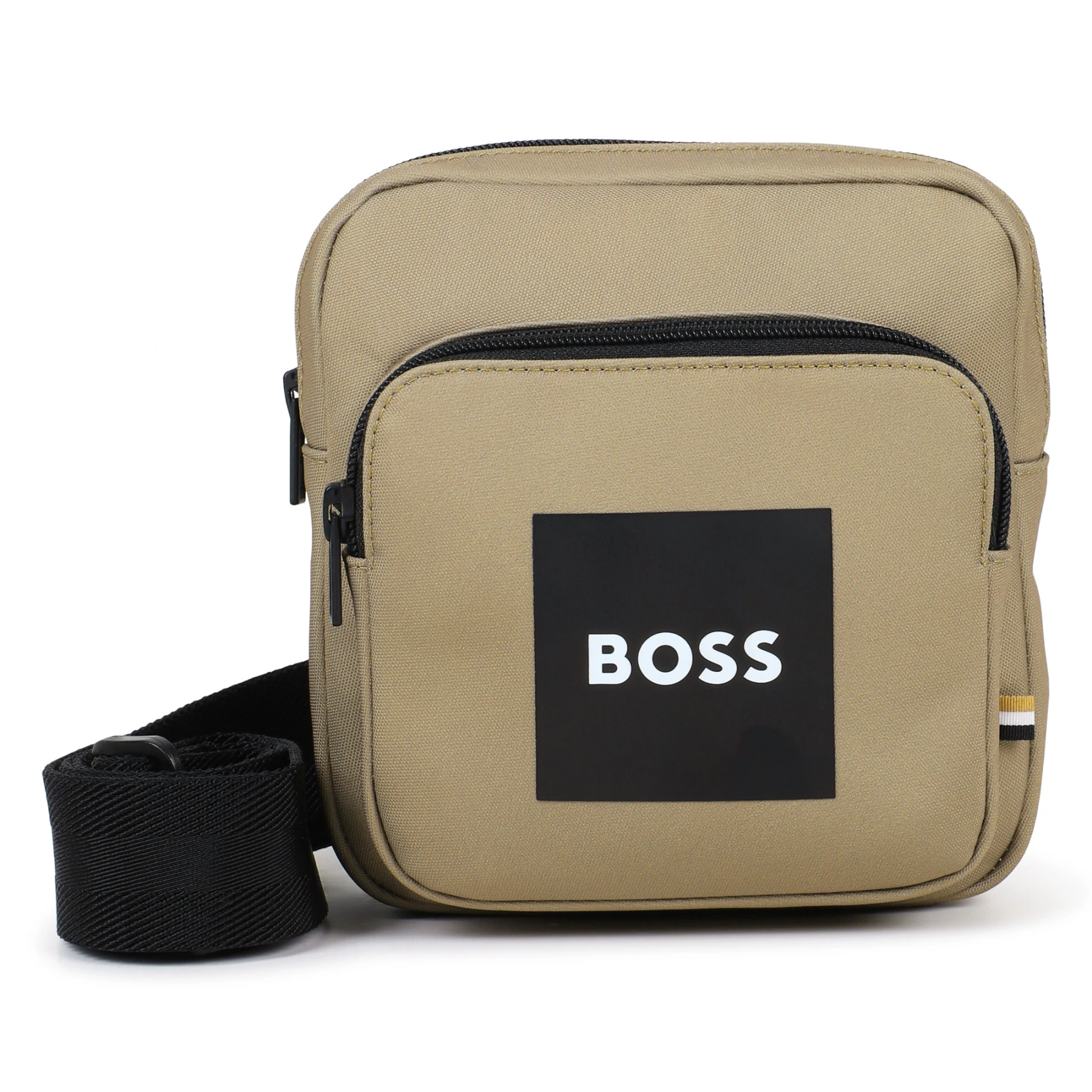 Kids Boys Polyester Crossbody Bag with Front Zip & Logo Patch