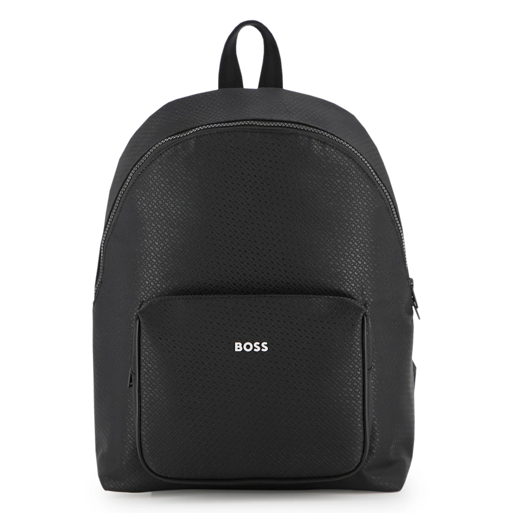 Kids Boys Polyester Textured Pocket Backpack Bag
