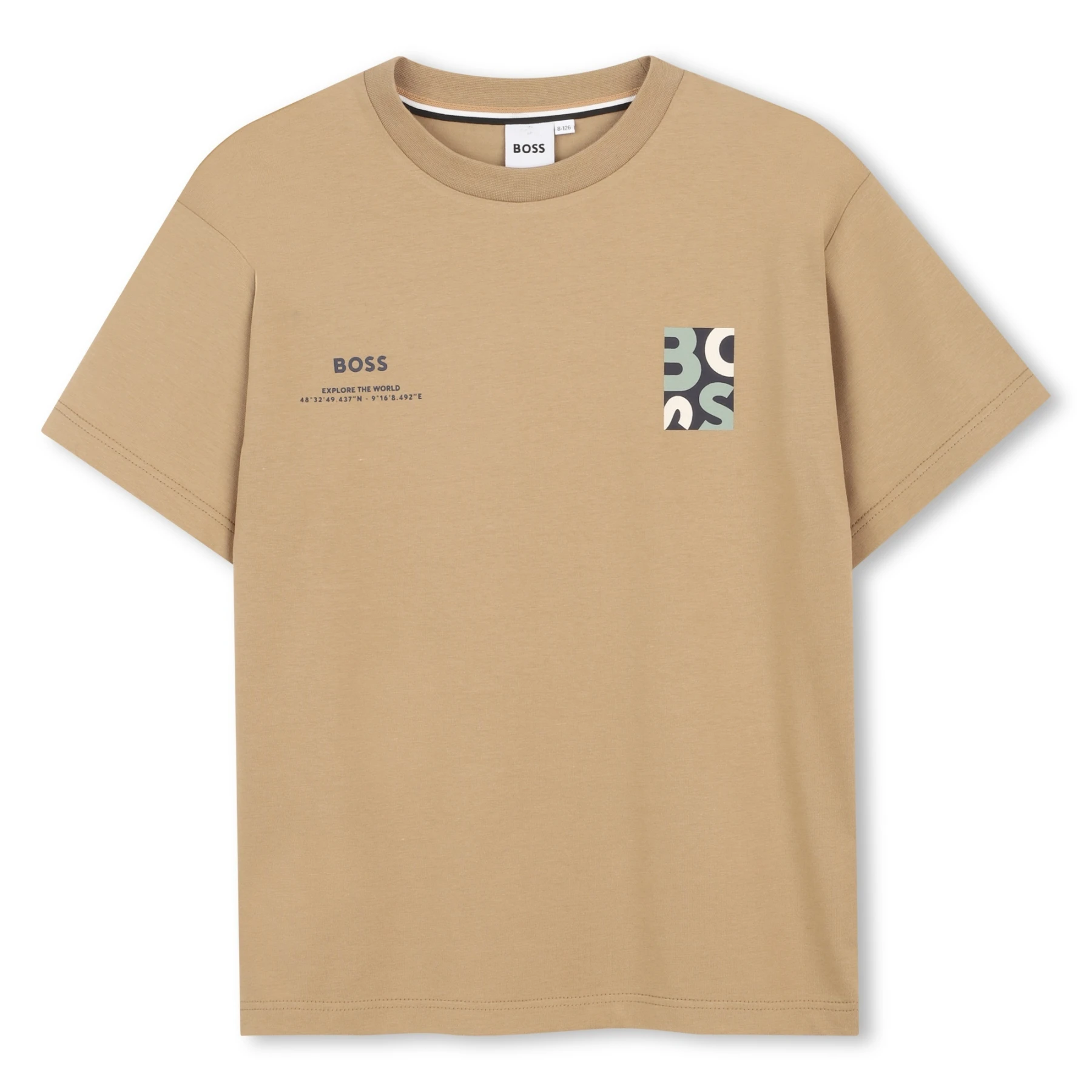 Kids Boys Dual Chest Graphics Short Sleeve Cotton T-shirt 