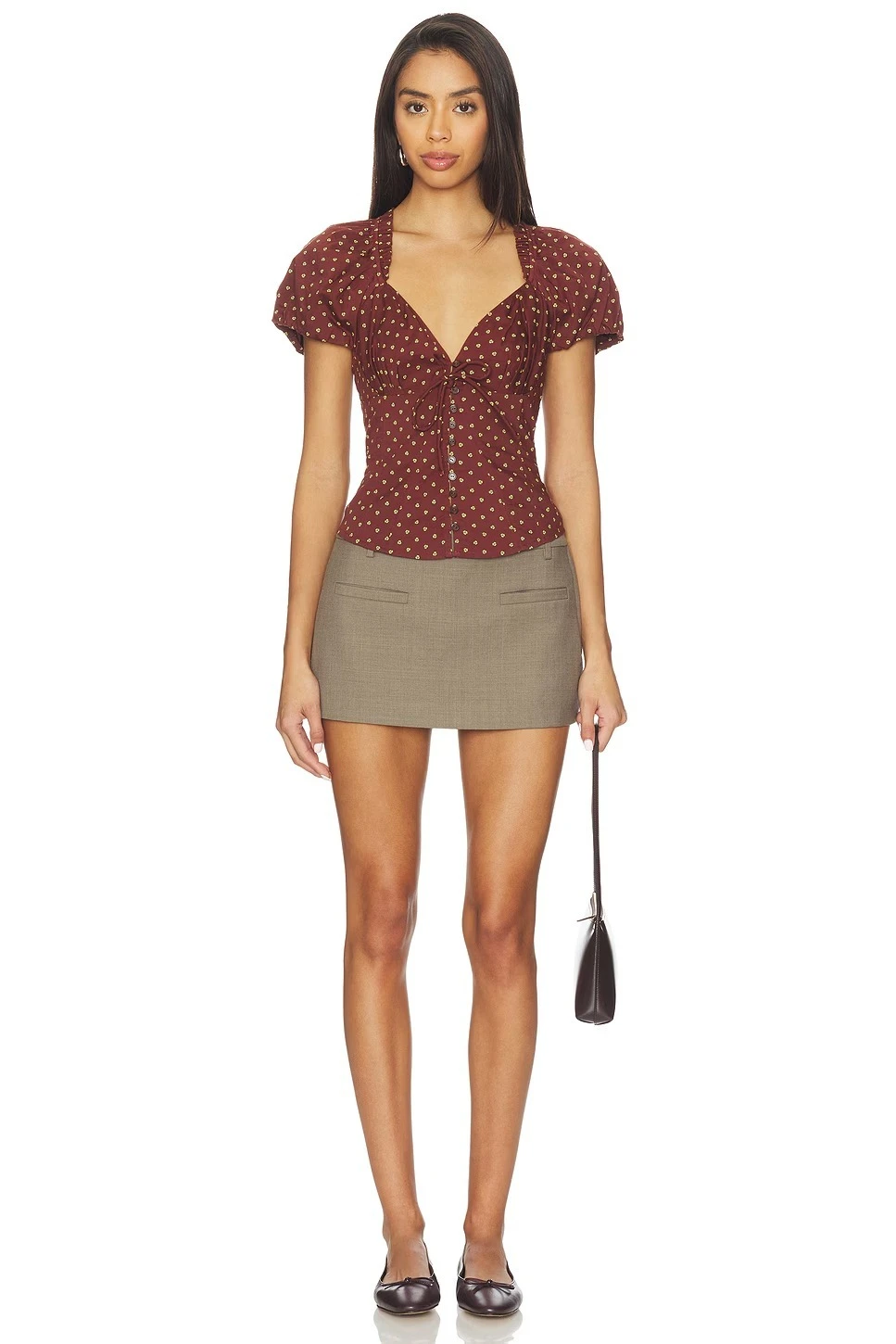 Printed Short Sleeve Blouse Image