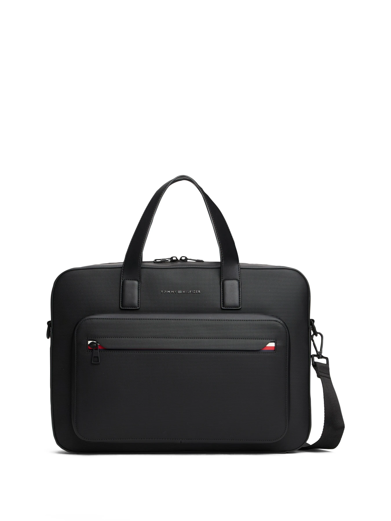 Double-zip Closure Corporate Leather Laptop Bag