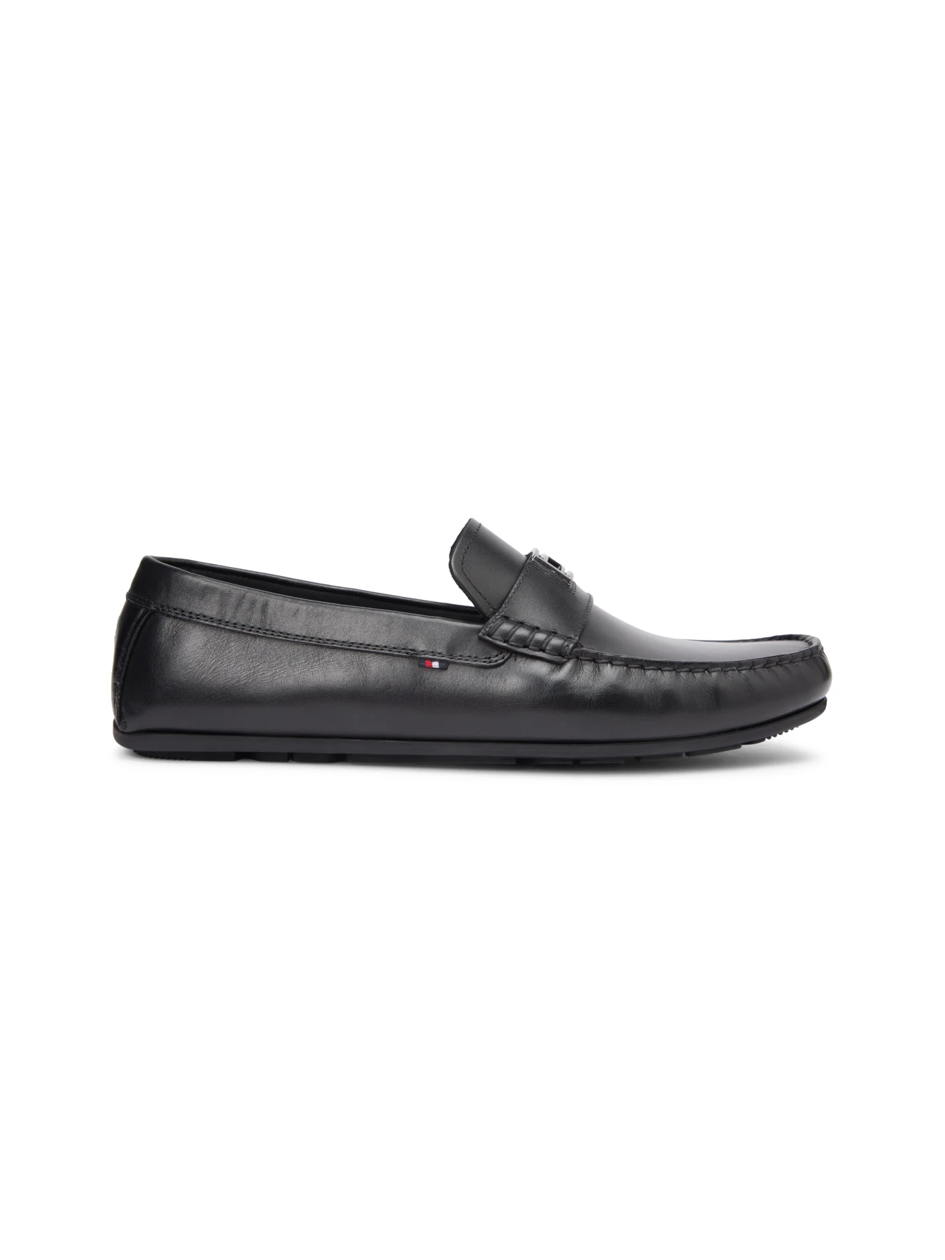 Flag Plaque Leather Driver Shoes
