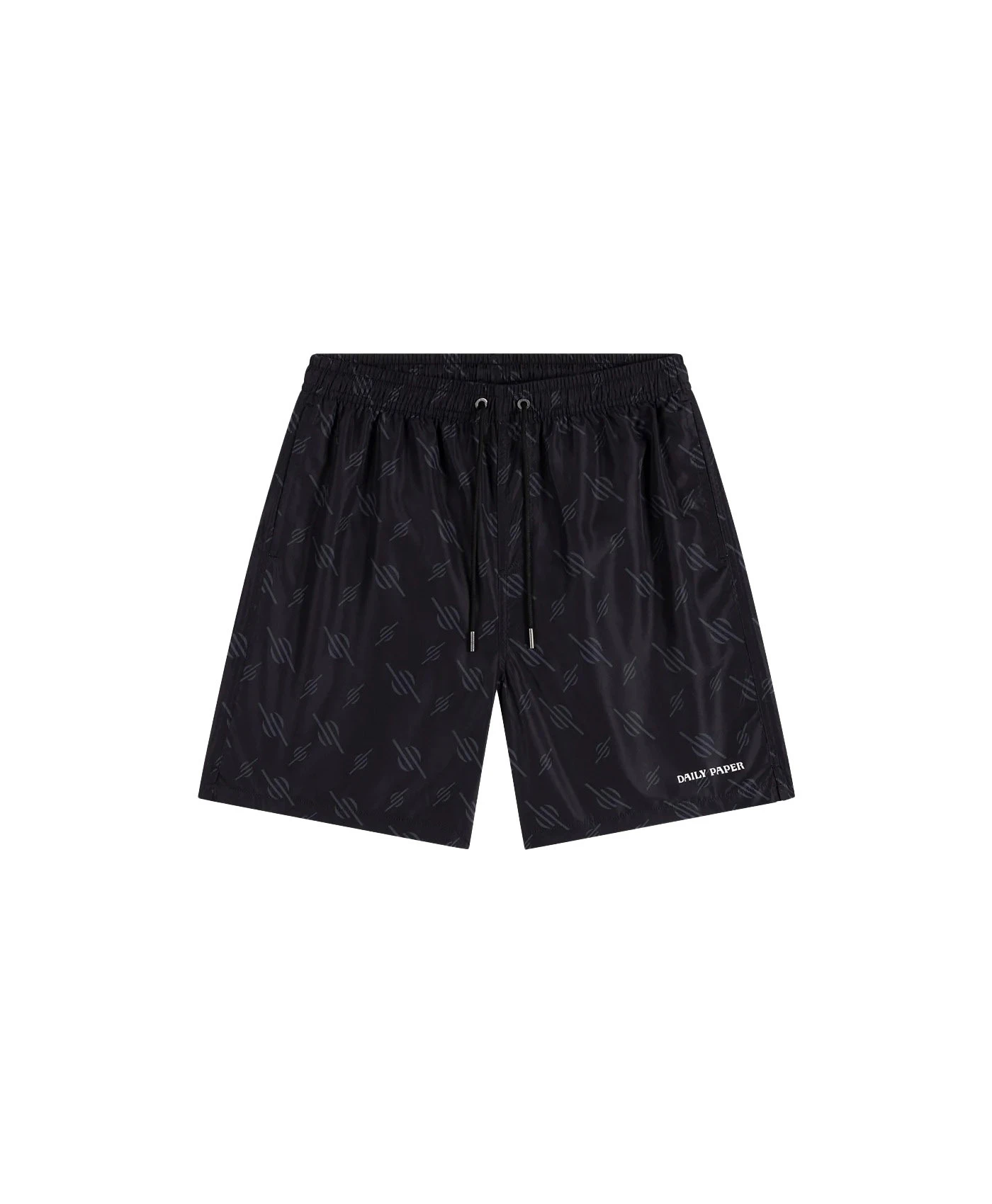 Black Irregular Monogram Swim Shorts