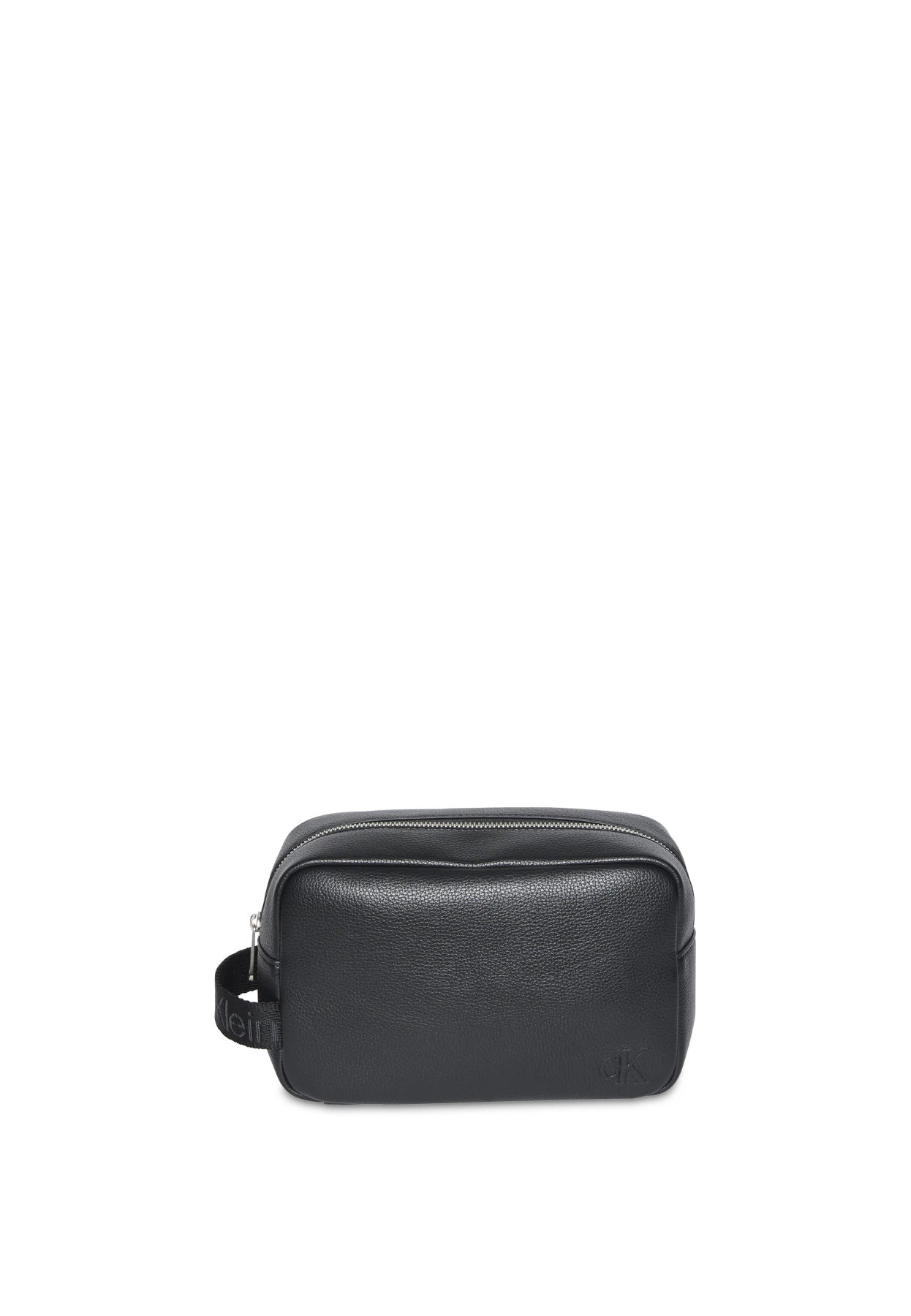 Leather Zipped Washbag with Handle Strap