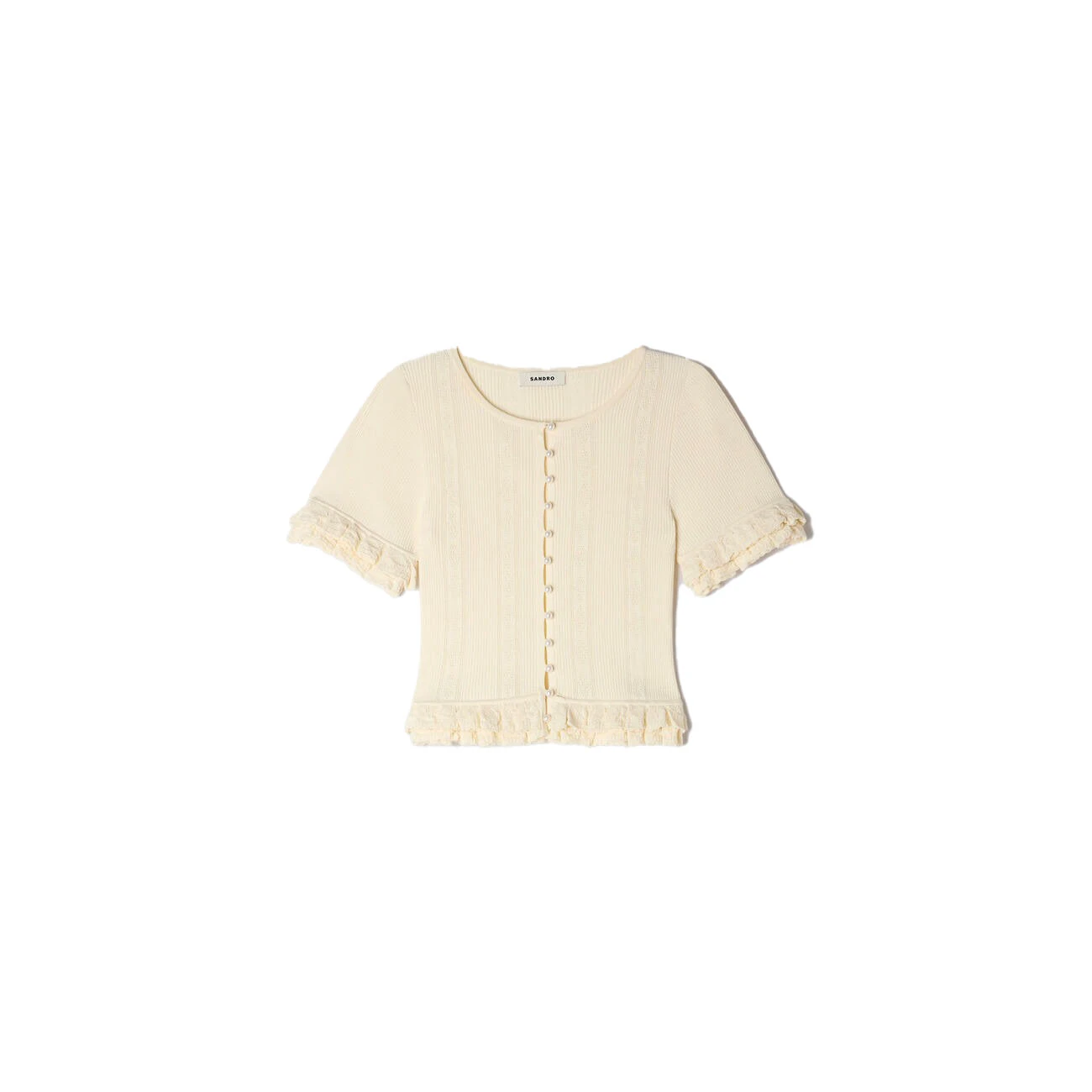 Ruffled Knit Cardigan