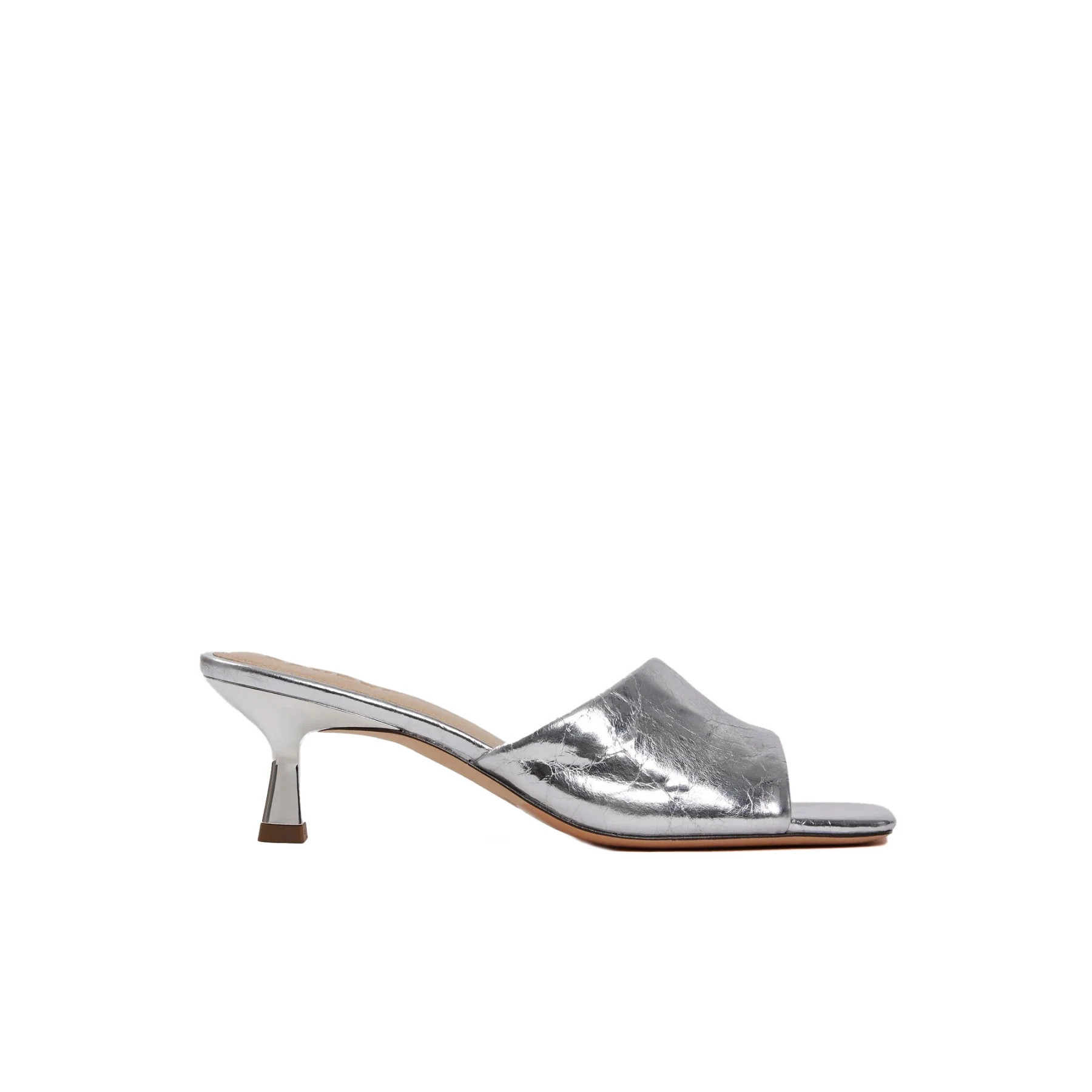 Metallic Leather Mules