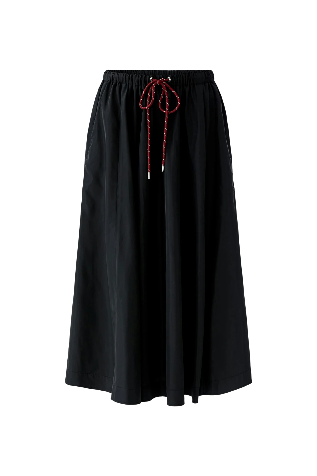 Elasticated Waistband Midi Taffeta Skirt