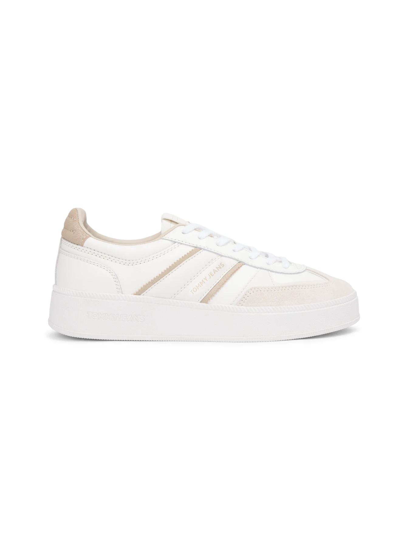 Leather Mixed Texture Platform Sneakers
