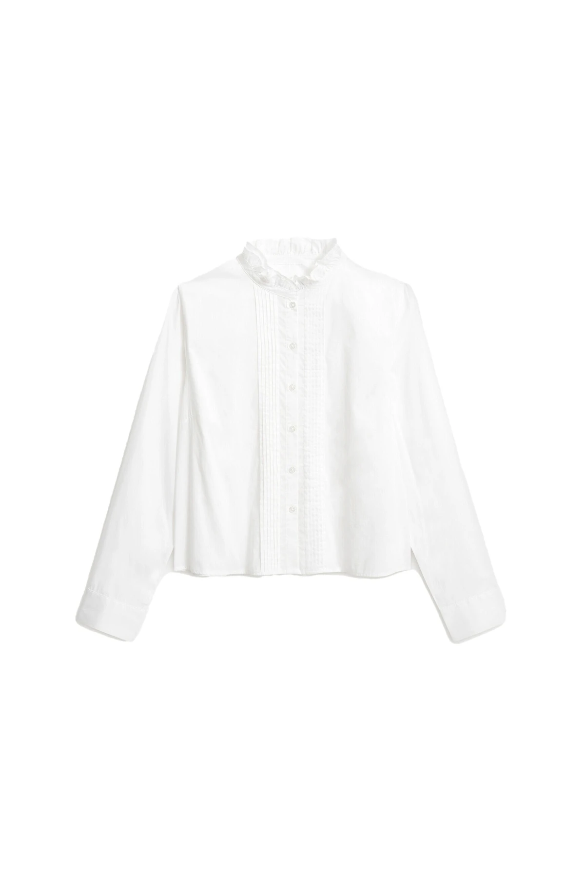 Ruffled High-Neck Blouse