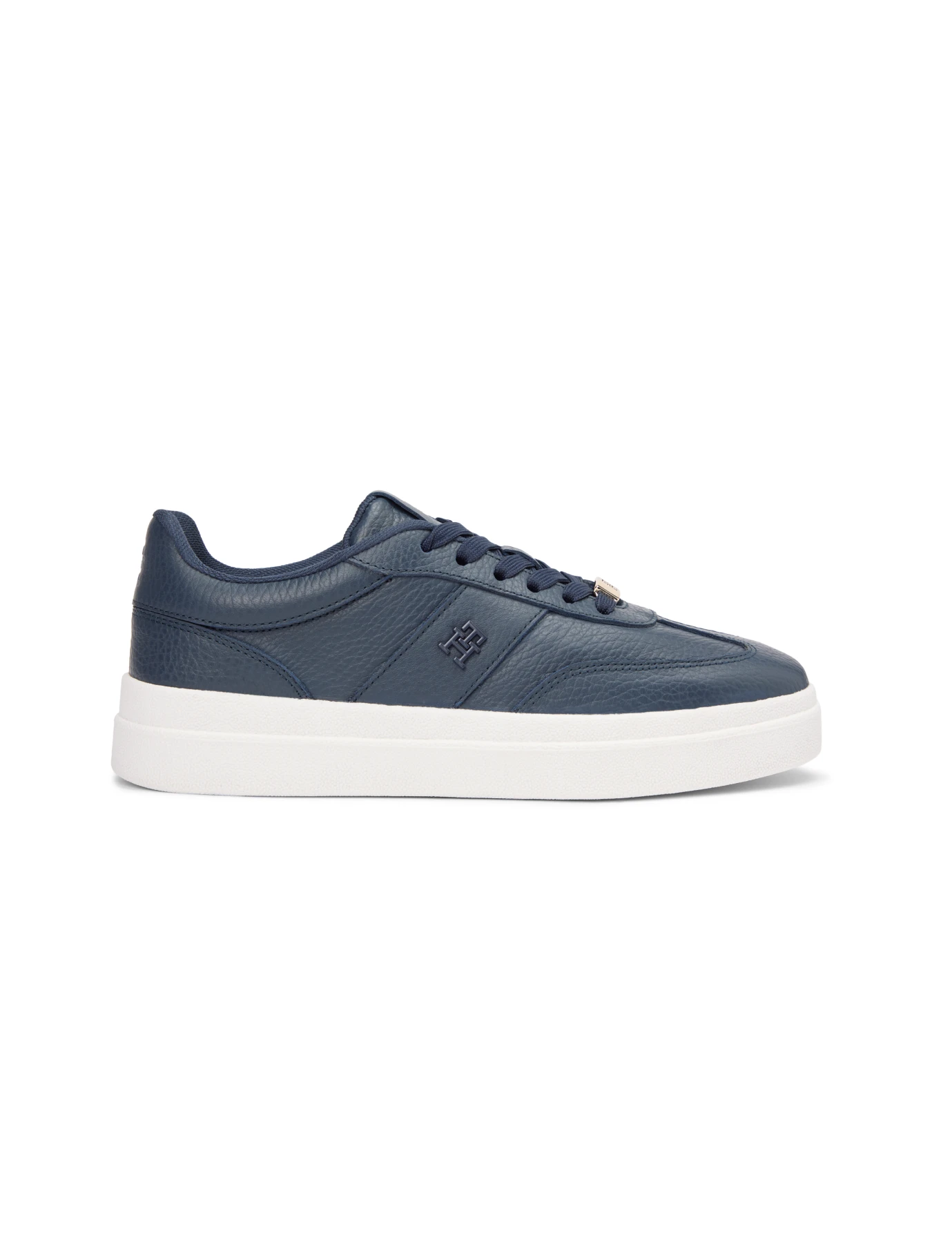 Debossed TH Monogram Leather Court Sneakers 