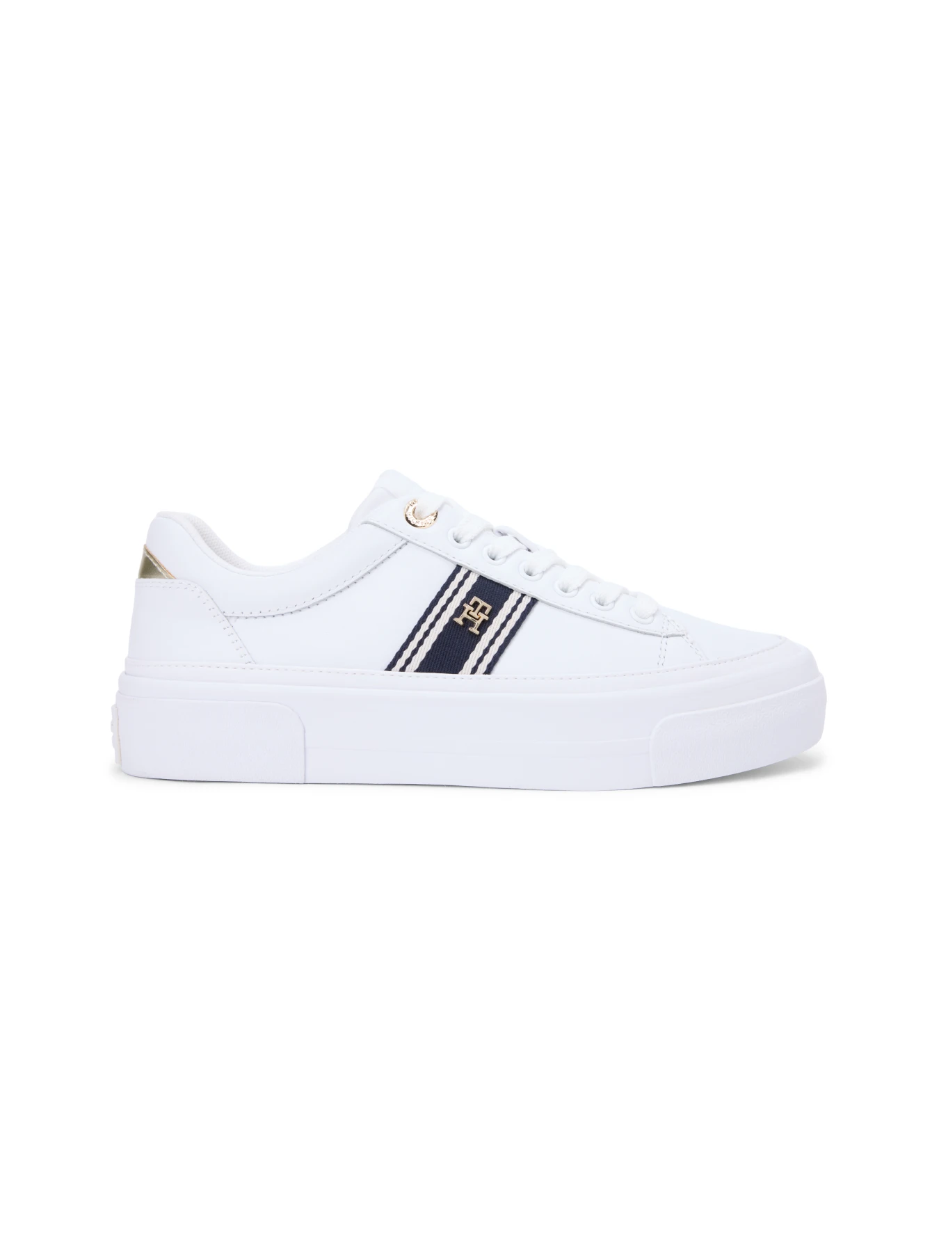 Leather Webbing Strap Cupsole Sneakers