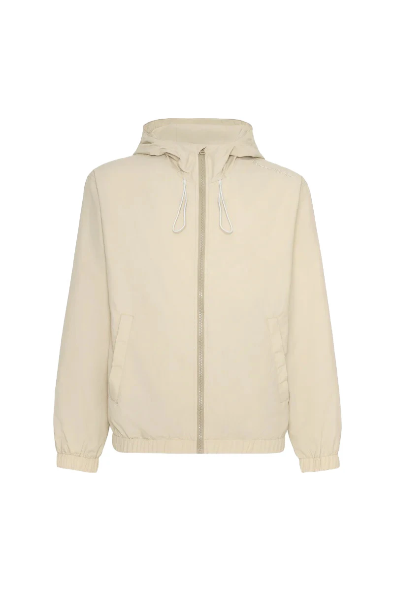 Long Sleeve Nylon Windbreaker With Ribbed Finishes