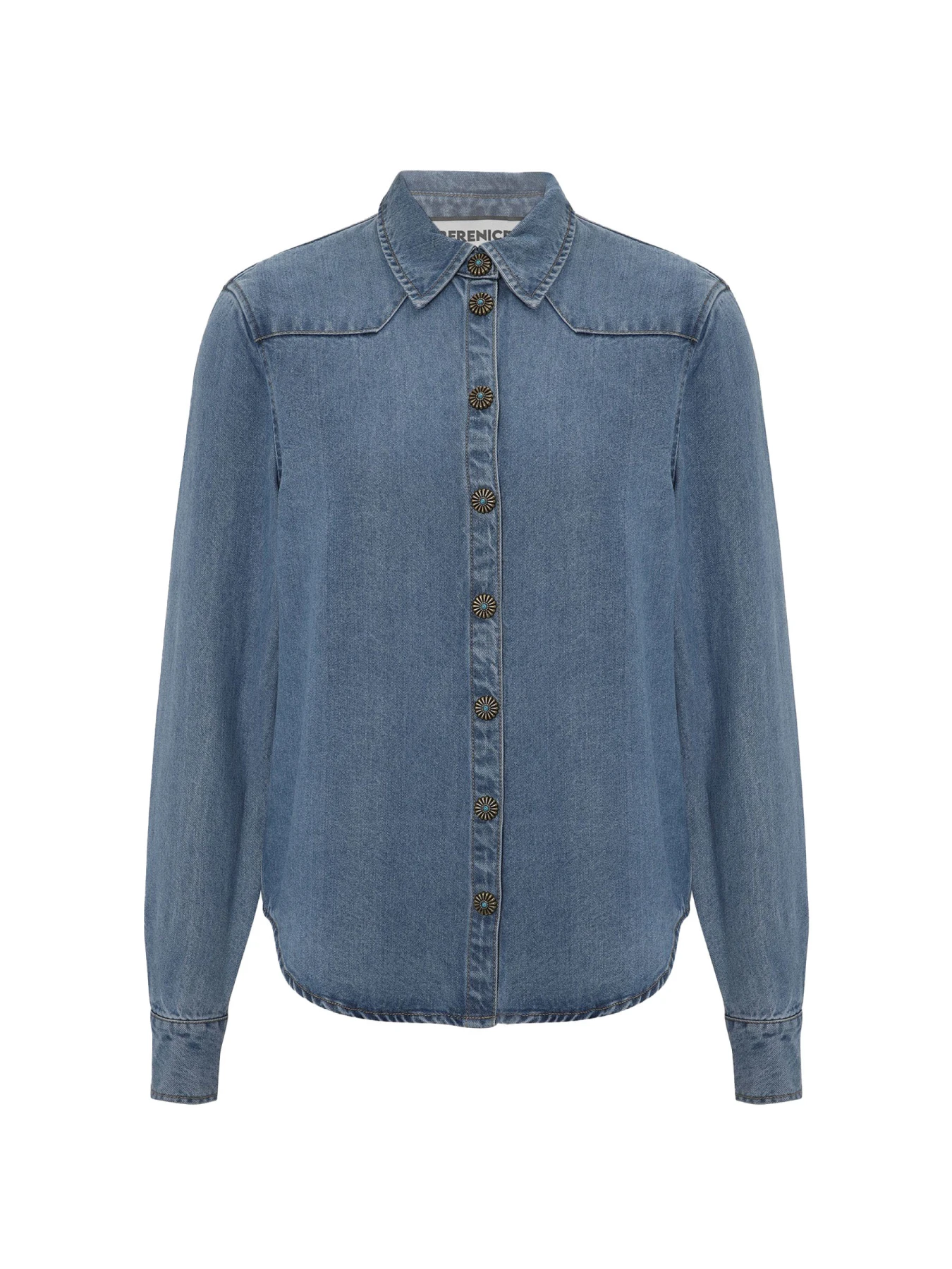 Long-Sleeve Shirt With Flower Buttons