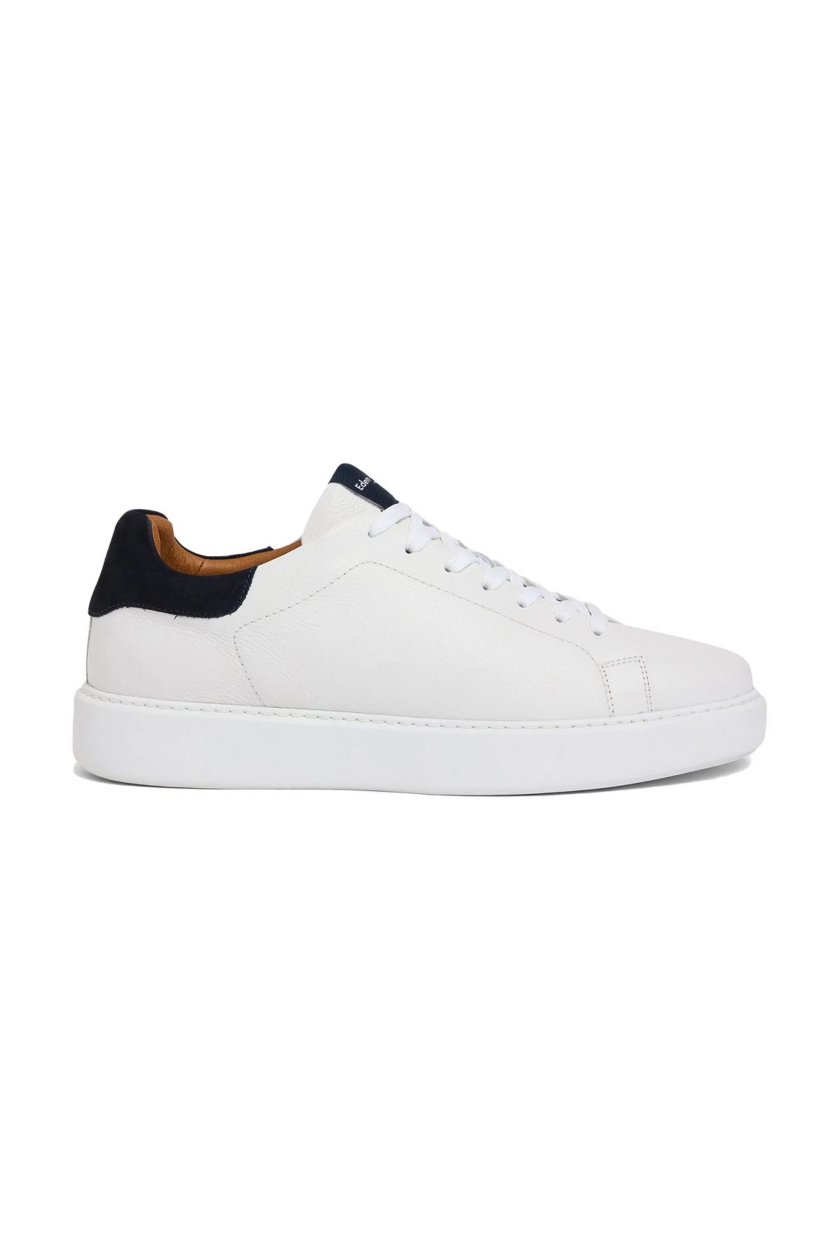 Grained Leather Sneakers with Suede Heel