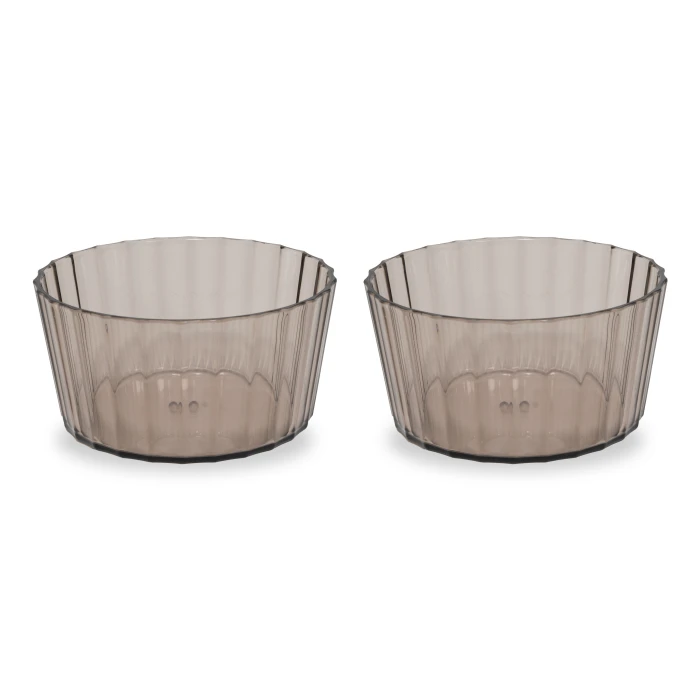 Set Of 2 - Acrylic Bowls Capacity: 490 Ml Brown