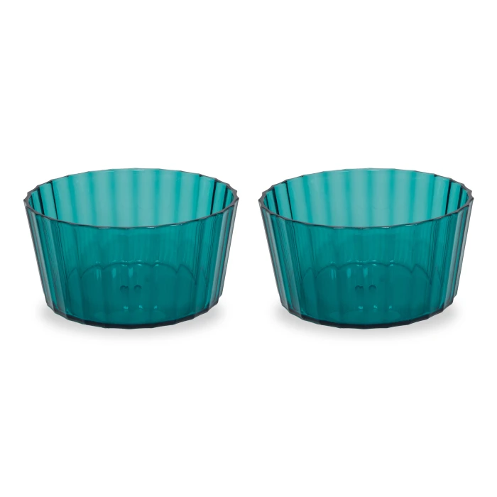 Set Of 2 - Acrylic Bowls Capacity: 490 Ml Turquoise