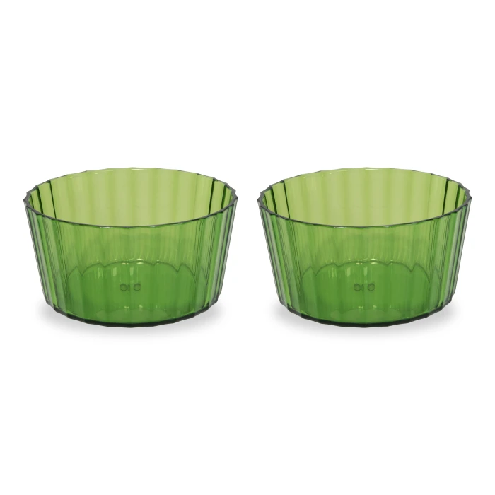 Set Of 2 - Acrylic Bowls Capacity: 490 Ml Green