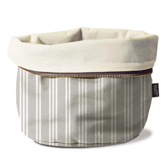 Heatable Cotton Bread Bag Gray Pinstripe