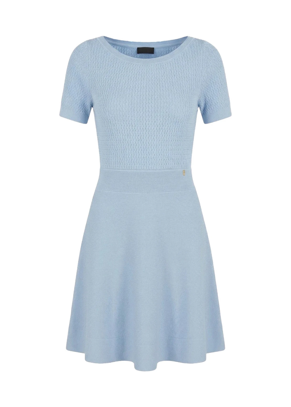 Short-Sleeve Knit Flare Dress Image