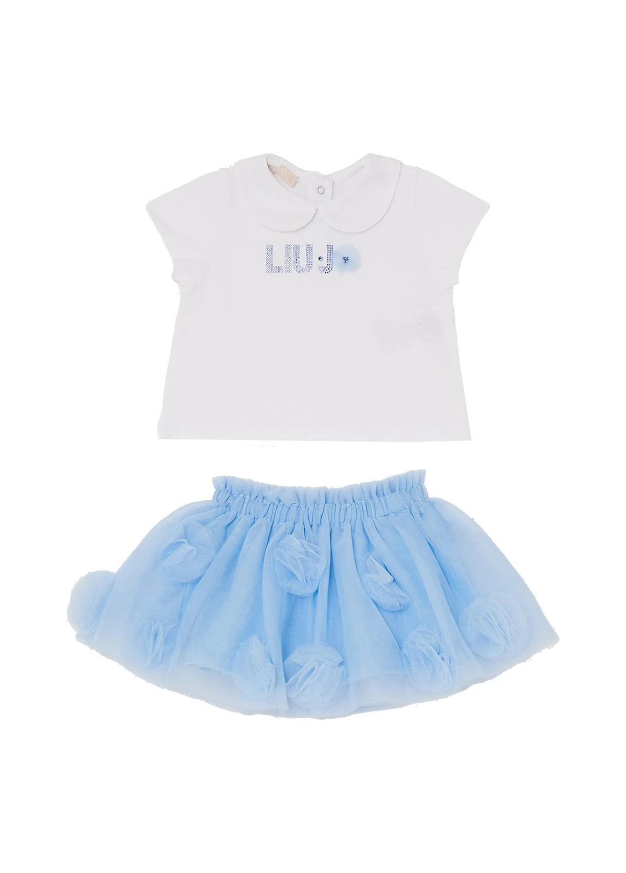 Baby Girl Short Sleeve Logo T-Shirt with Tulle Tutu Skirt Set