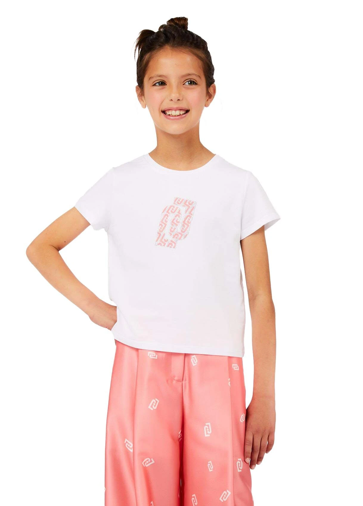 Kids Girls Short-Sleeve T-Shirt with Embroidered Detail