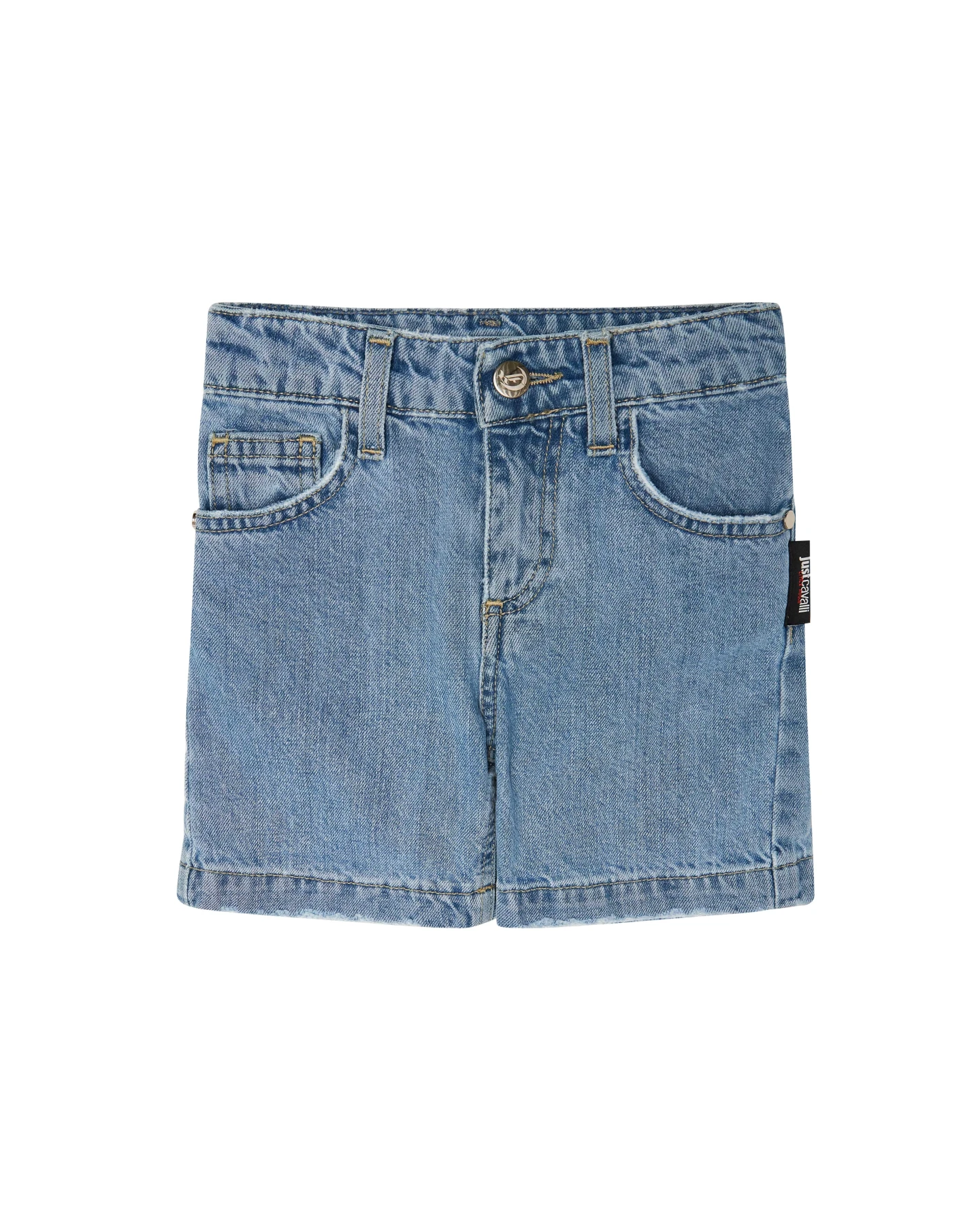 Baby Girl Denim Bermuda Shorts with Adjustable Waist 