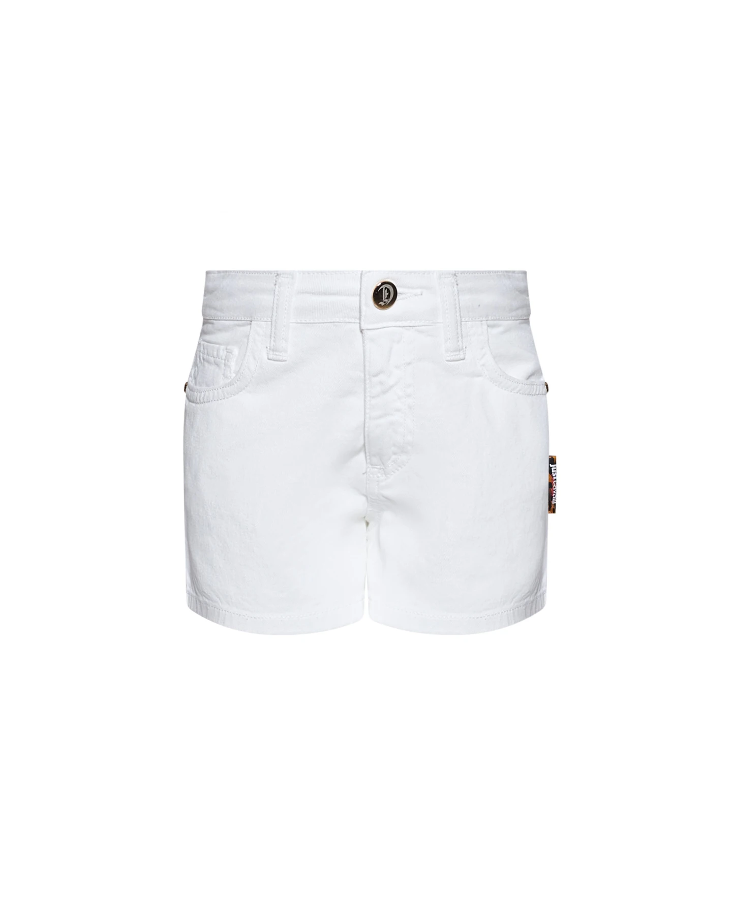Kids Girls Denim Shorts with Pink Logo Graphic