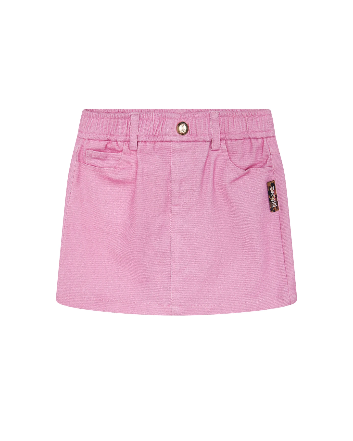 Baby Girl Denim Mini Skirt with Monogram Embroidery