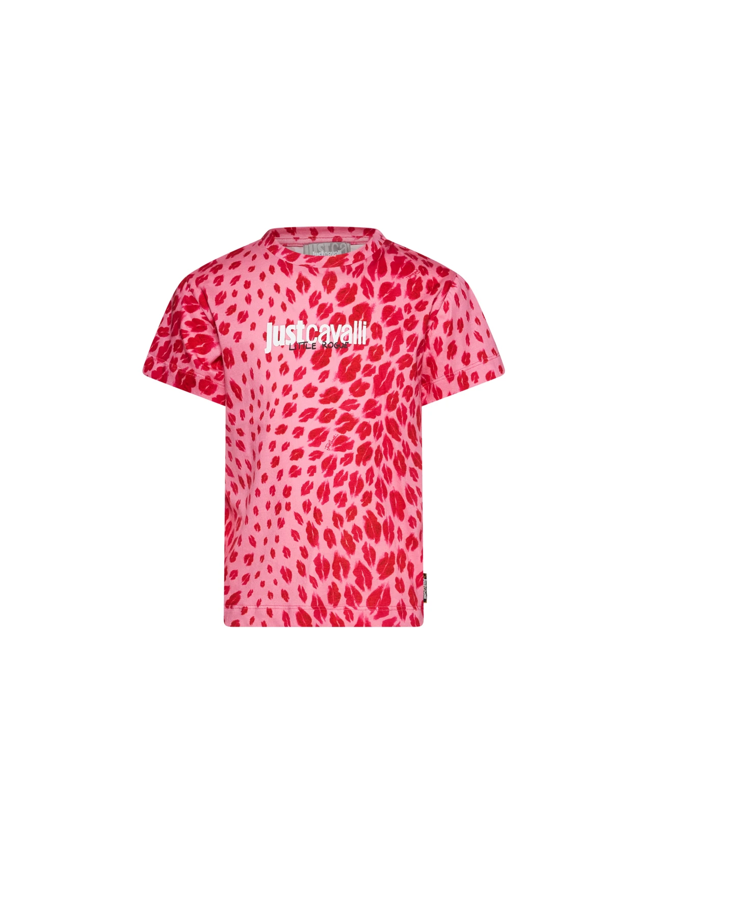 Kids Girls Kisses Prints Logo Short Sleeve T-Shirt