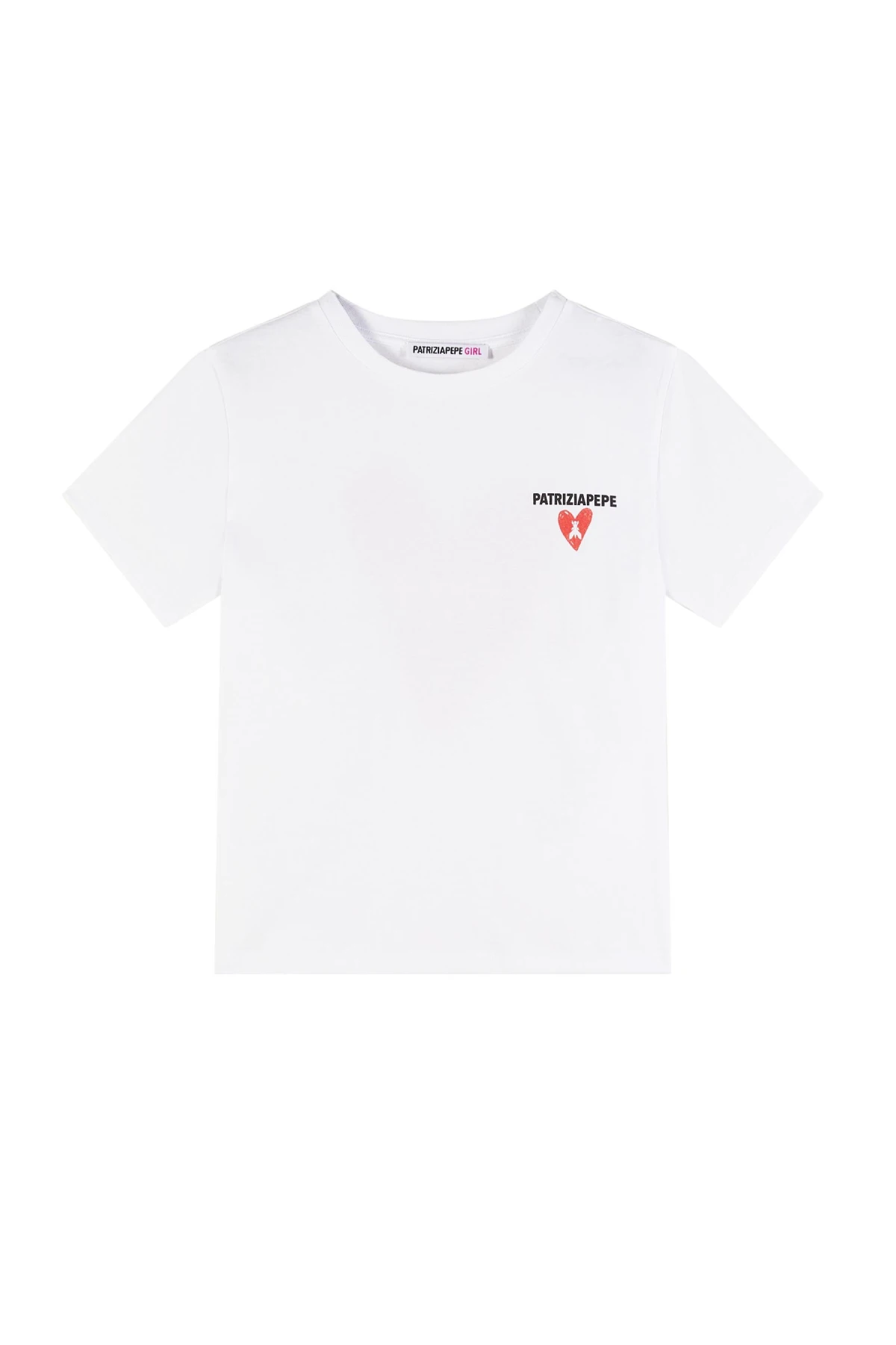 Kids Girls Short Sleeve T-Shirt with Red Heart Back Graphic