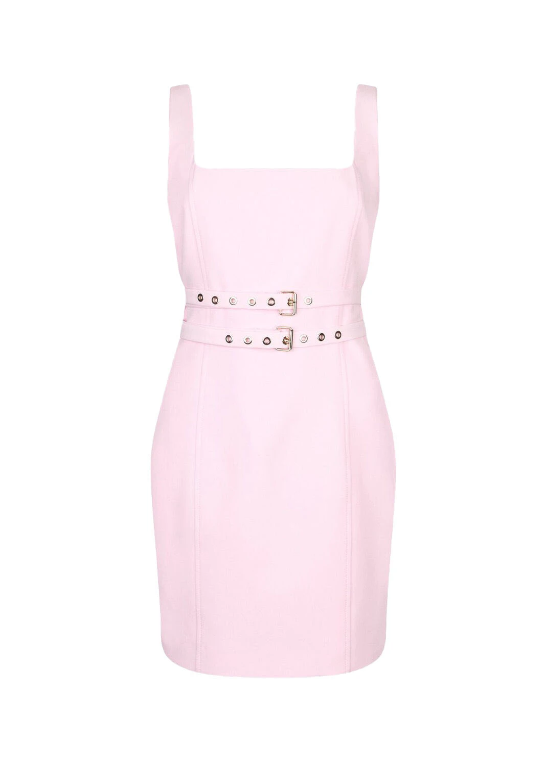 Slim Fit Short Sheath Dress with Buckles Image