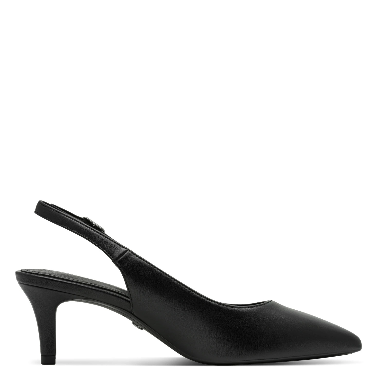 Leather Pointed-Toe Slingback Kitten Heels Pump