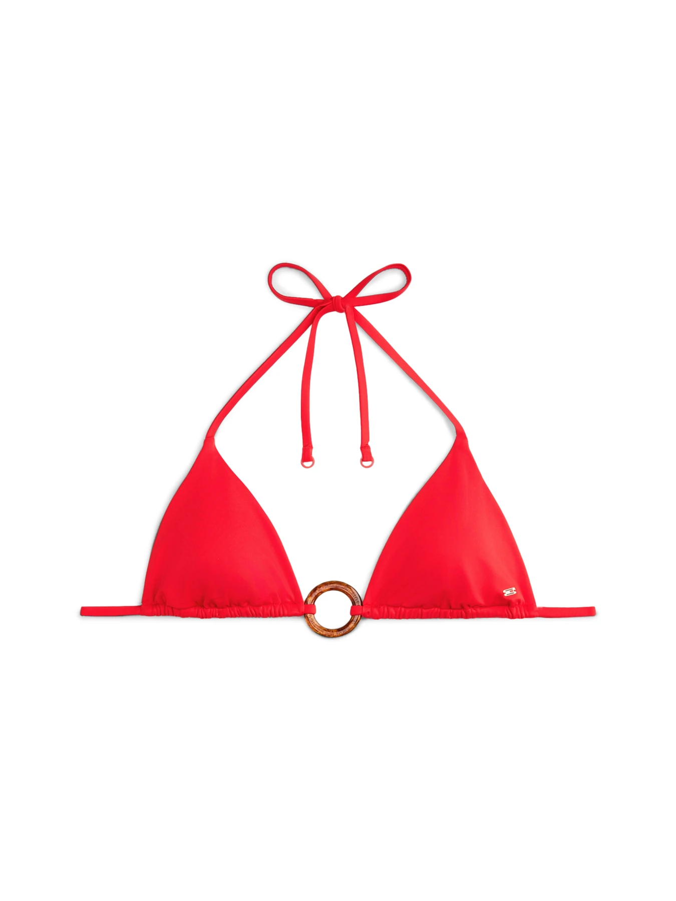 Halter Bikini Set with Tortoiseshell Ring Detail