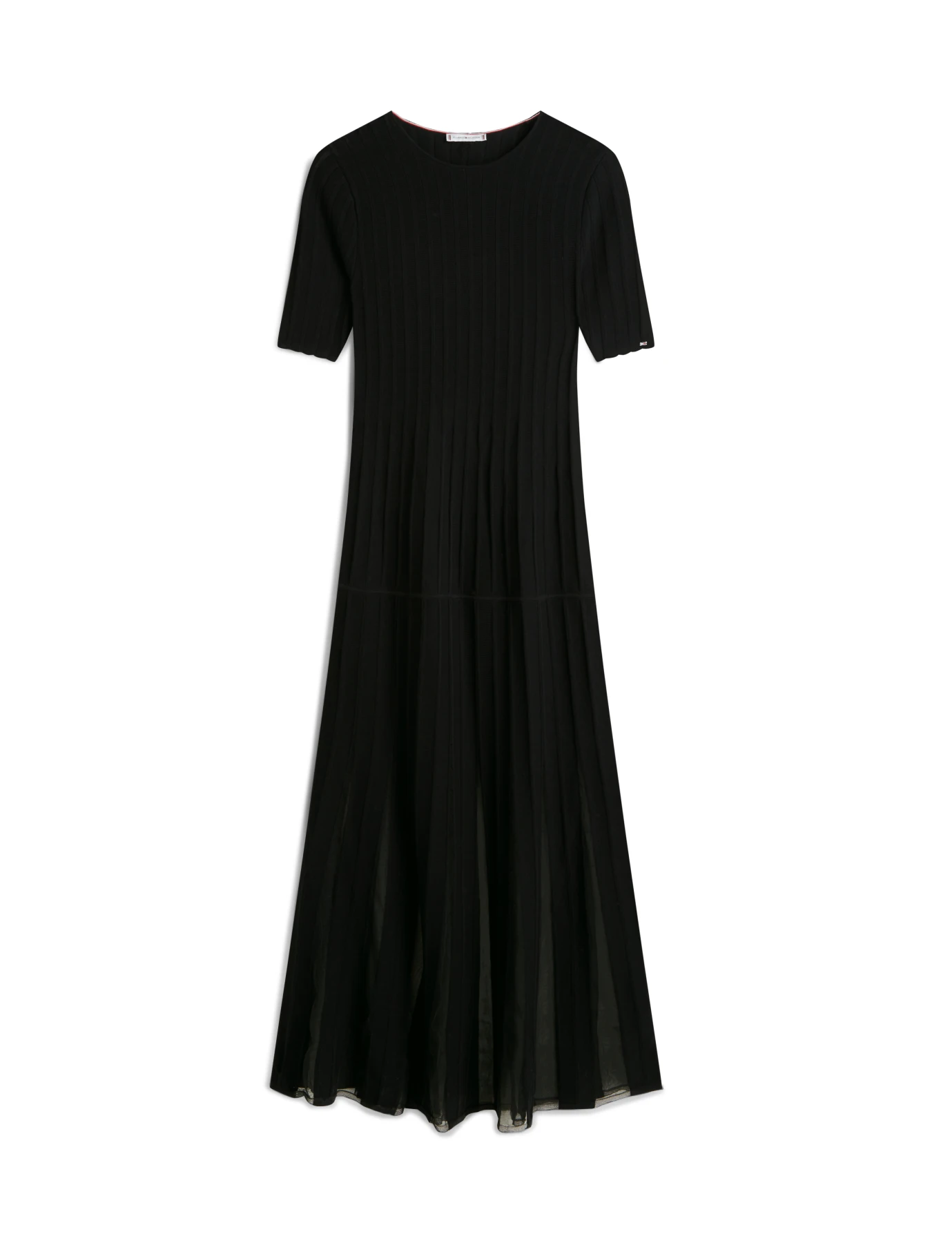 Festive Mesh Pleat Slim Maxi Dress