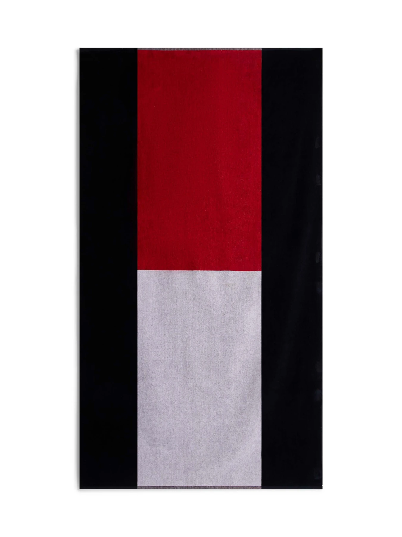 Classic Signature Colour-Blocked Velour Beach Towel Red