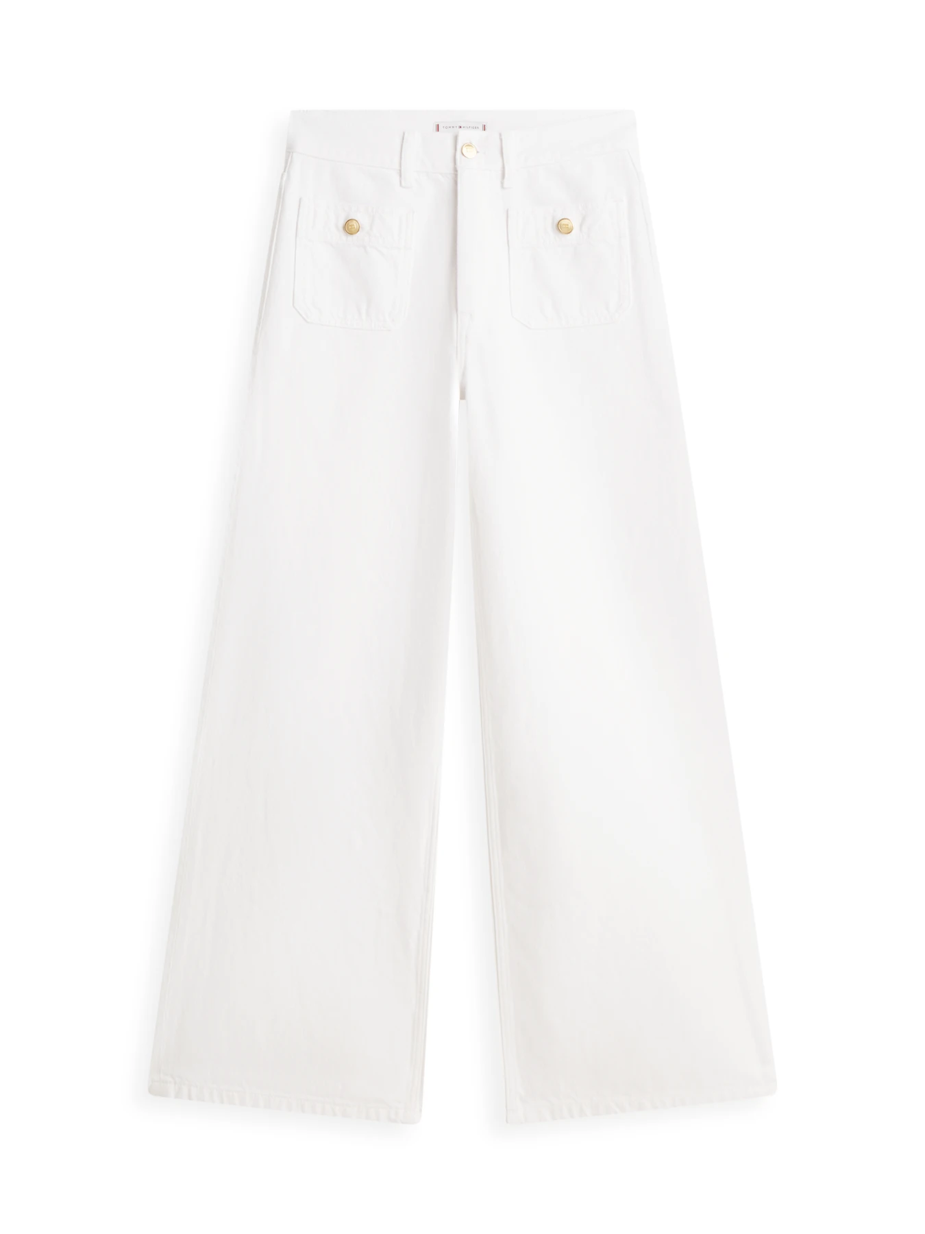 Button-embellished Denim Trousers