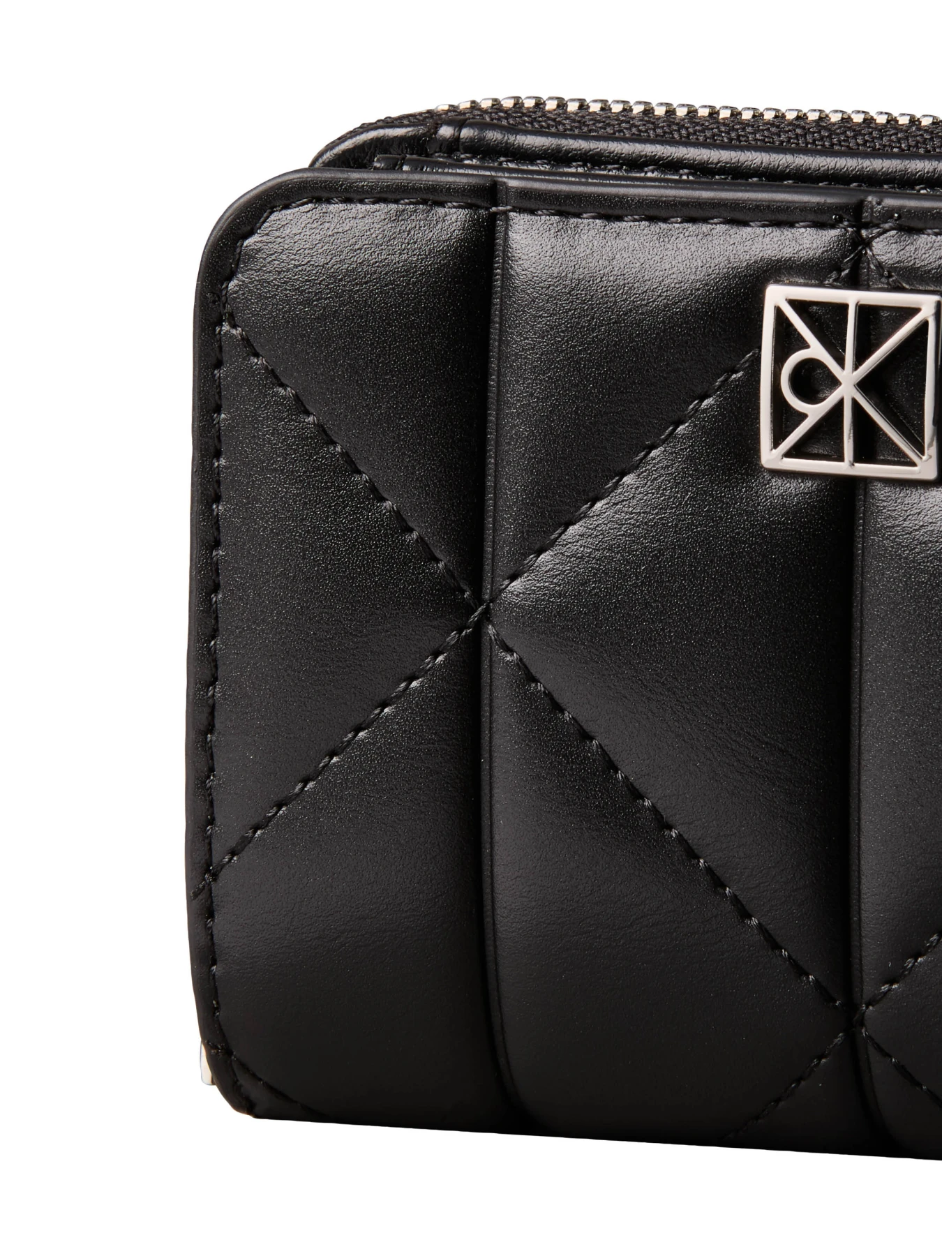 Quilted Diamond Zip-Around Small Wallet Image