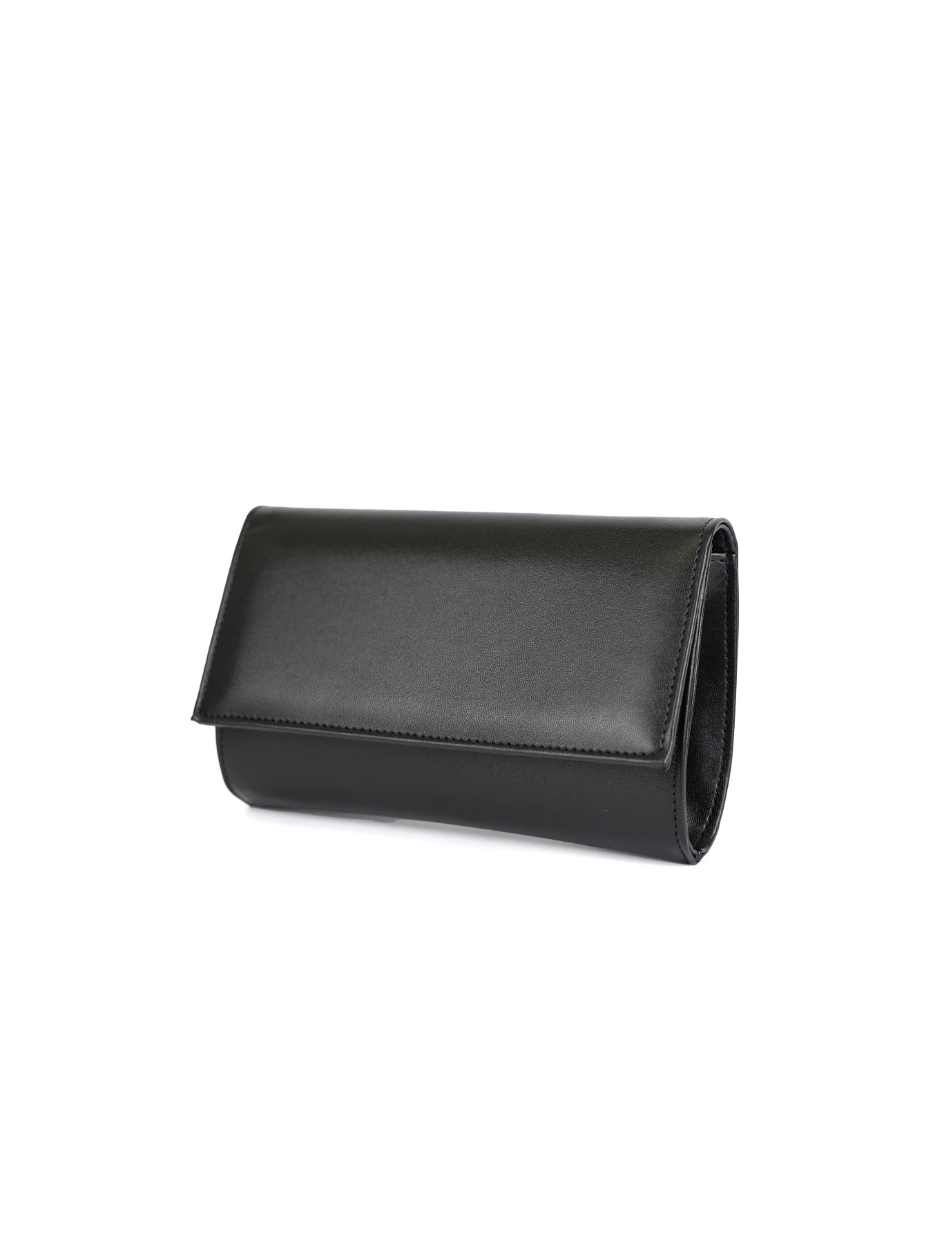 Leather Envelope Clutch Bag with Gold Chain Strap