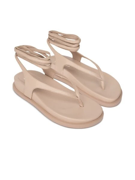 Leather Wraparound Thong Sandals