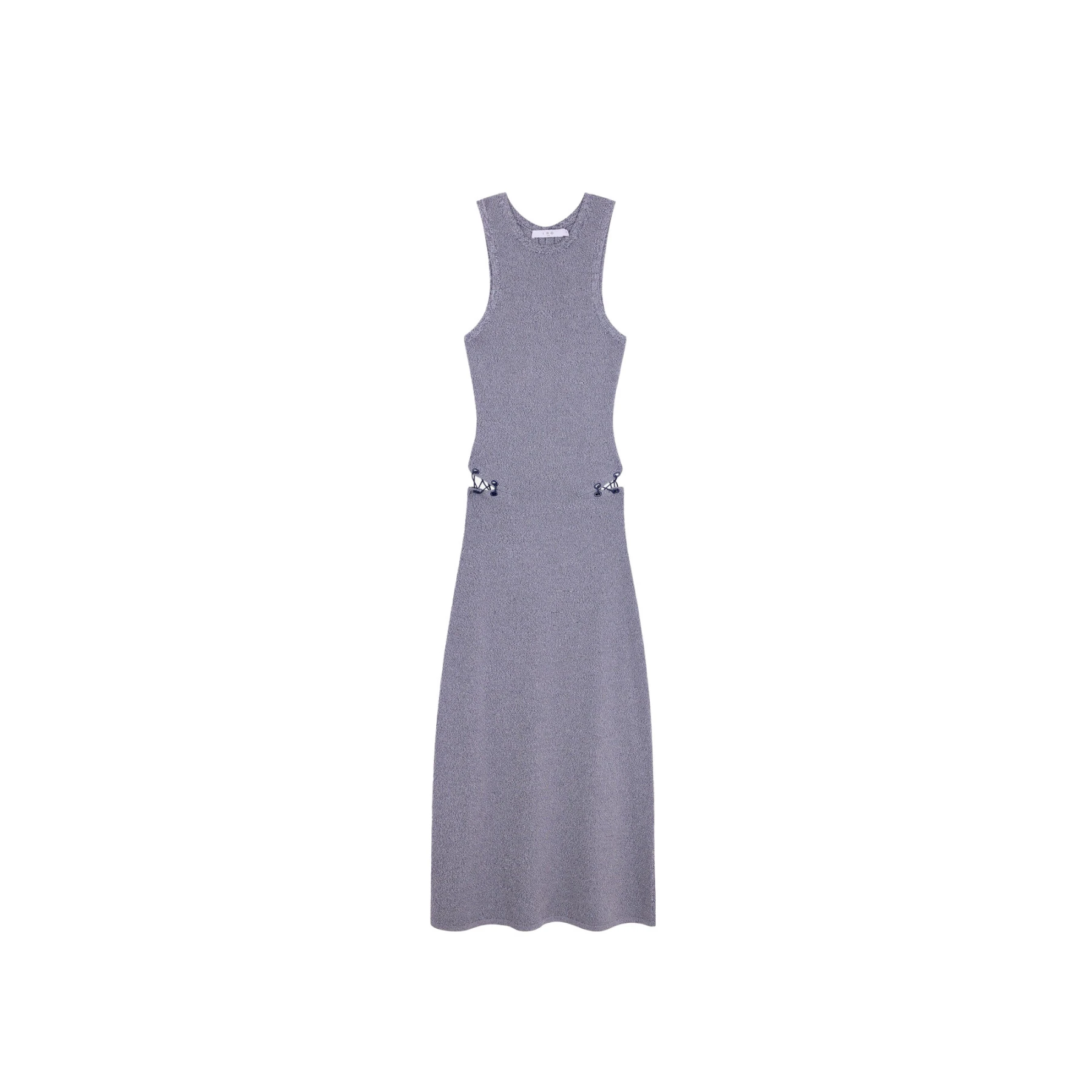 Long Lace-up Knit Sleeveless Dress