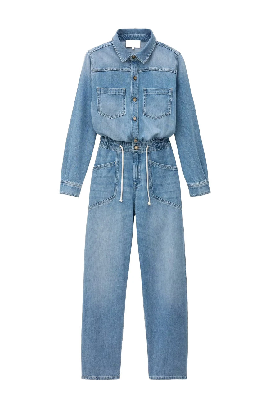 Denim Cargo Jumpsuit