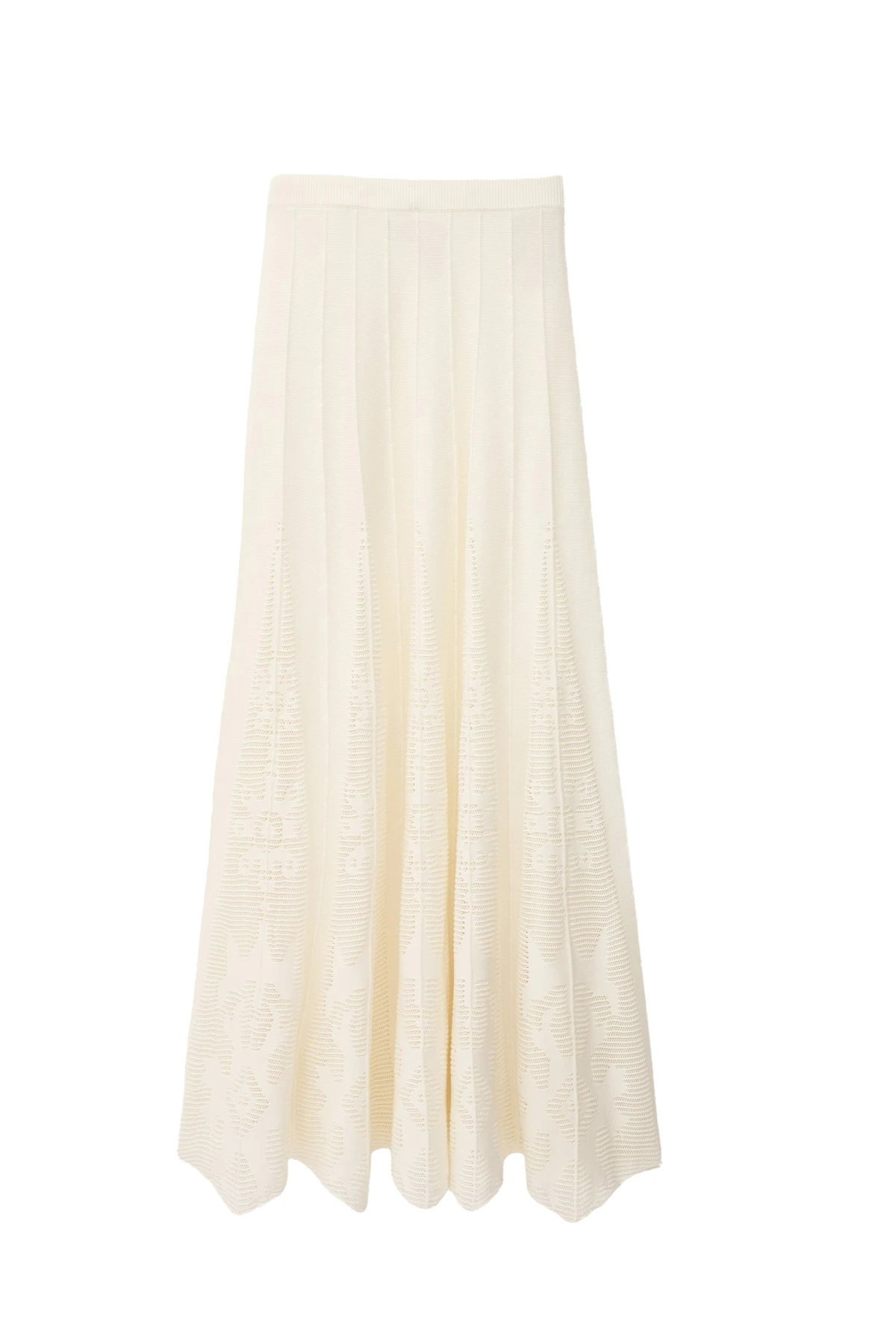 Pointelle Openwork Knit Maxi Skirt