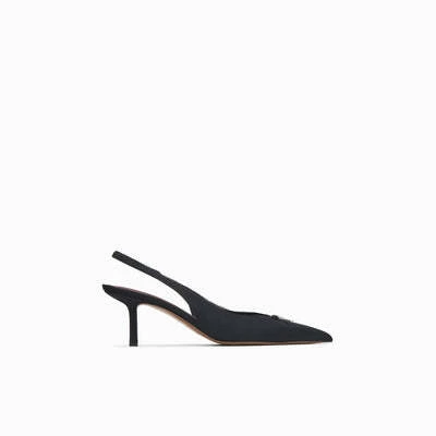 Pointed Toe Slingback Kitten Heels Pumpwith Bow Detail