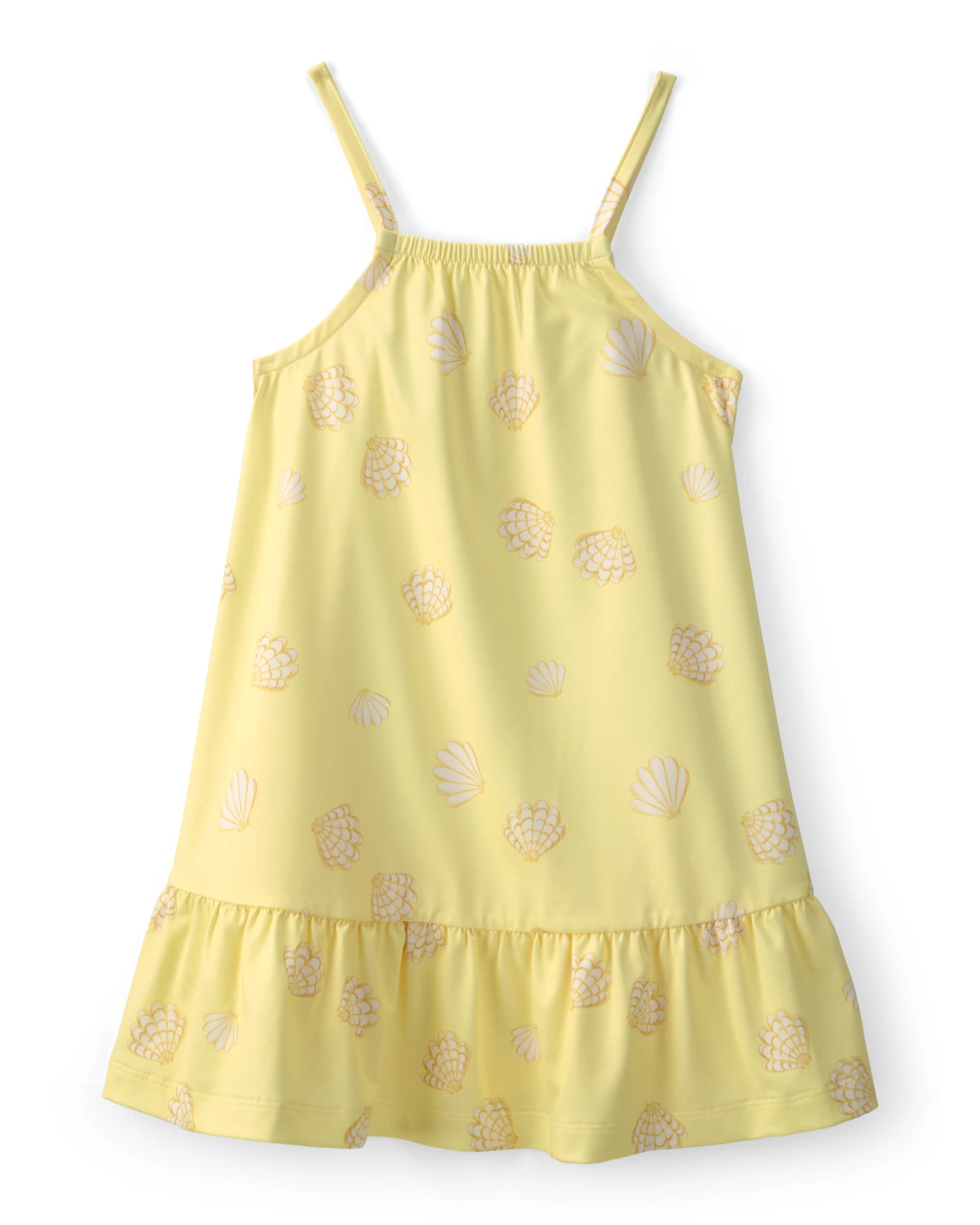 Kids Girls Shell Swim Dress Coverup - Yellow
